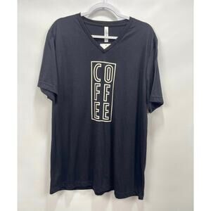 Bella Canvas Black Cream Coffee‎ Graphic V-Neck Tee